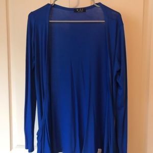 Three light weight cardigans! Blue, tan, grey.